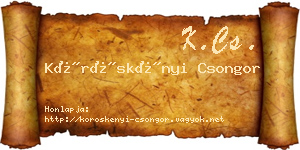 Köröskényi Csongor névjegykártya